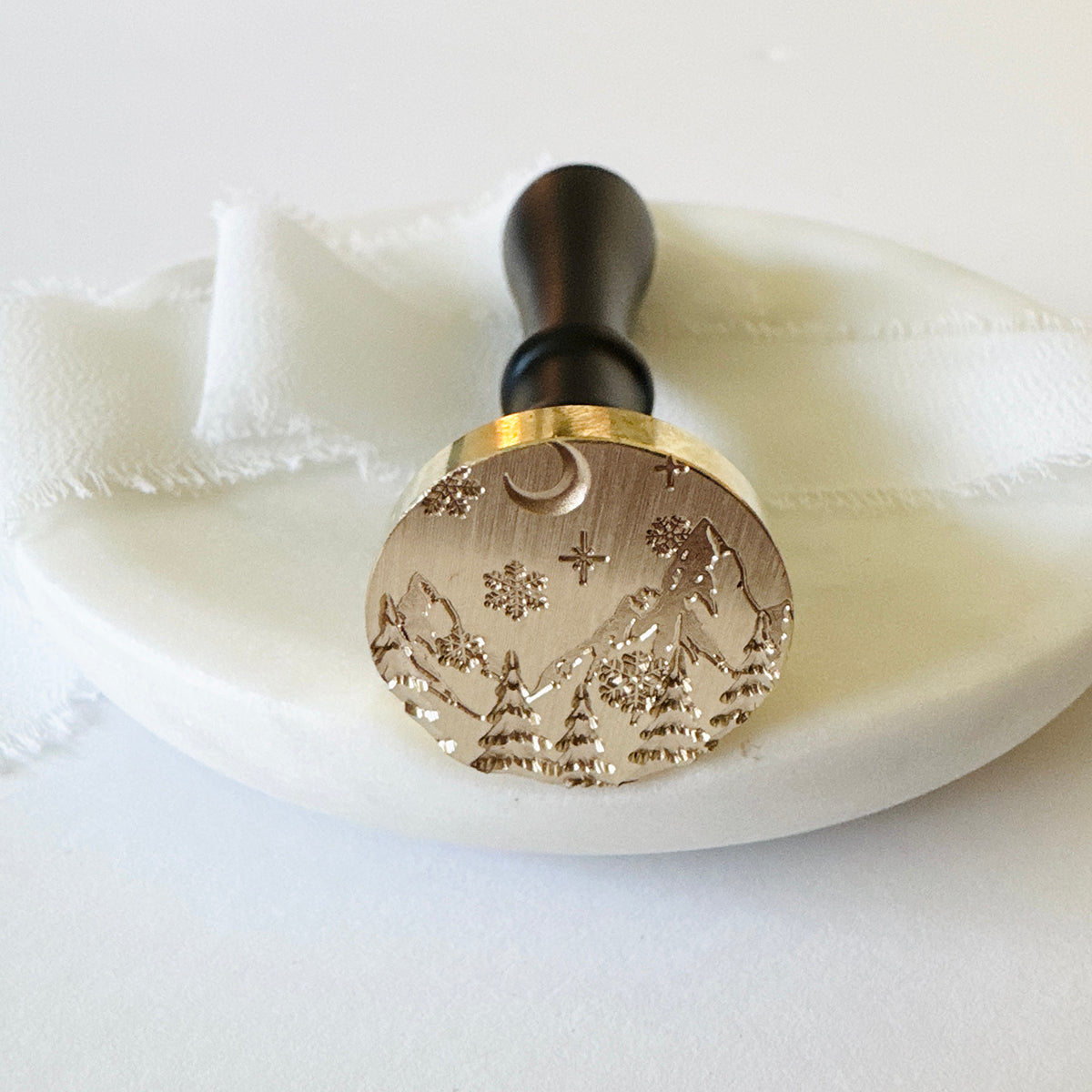 Snowy Mountains Wax Stamp 3-D