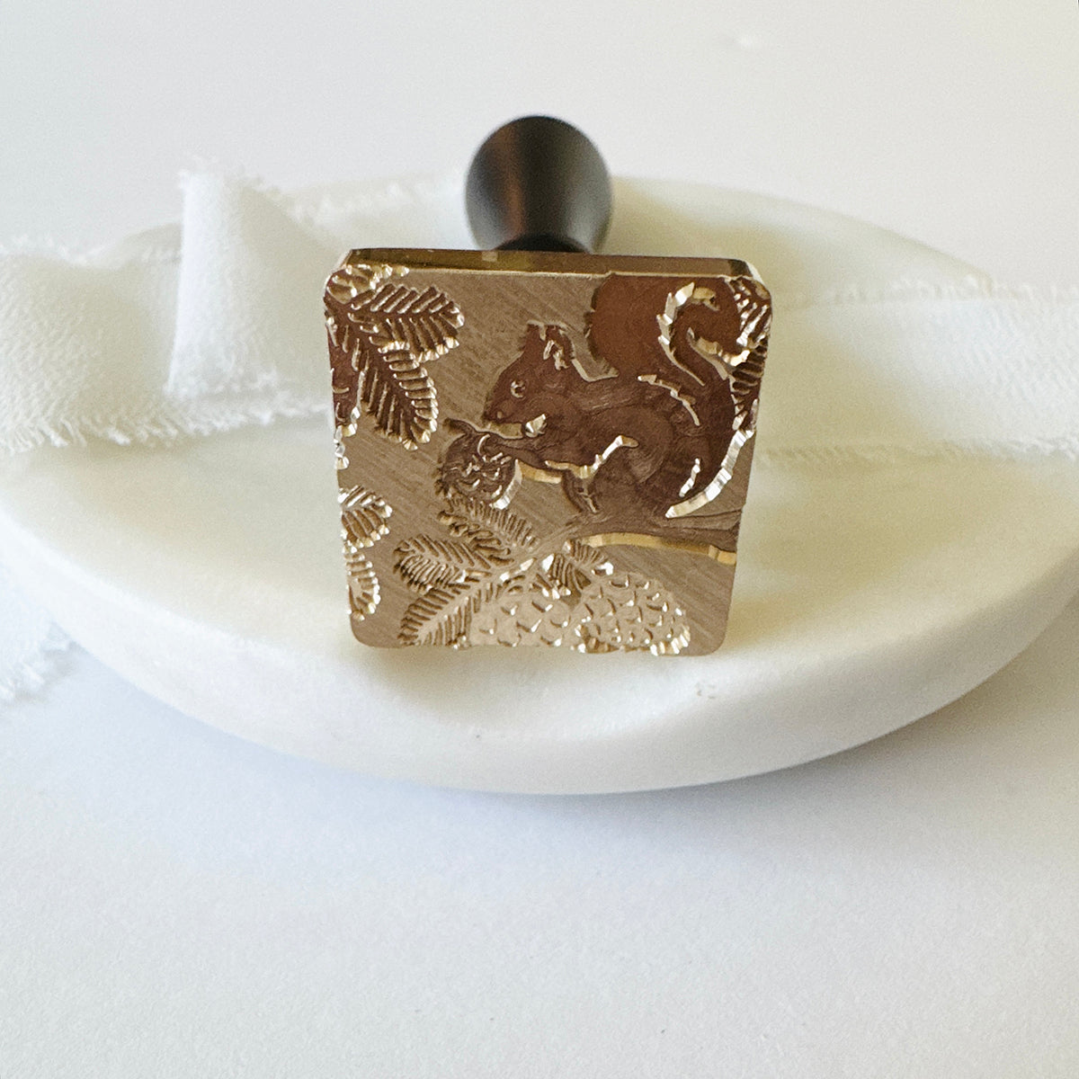 Squirrel and Pine Wax Stamp