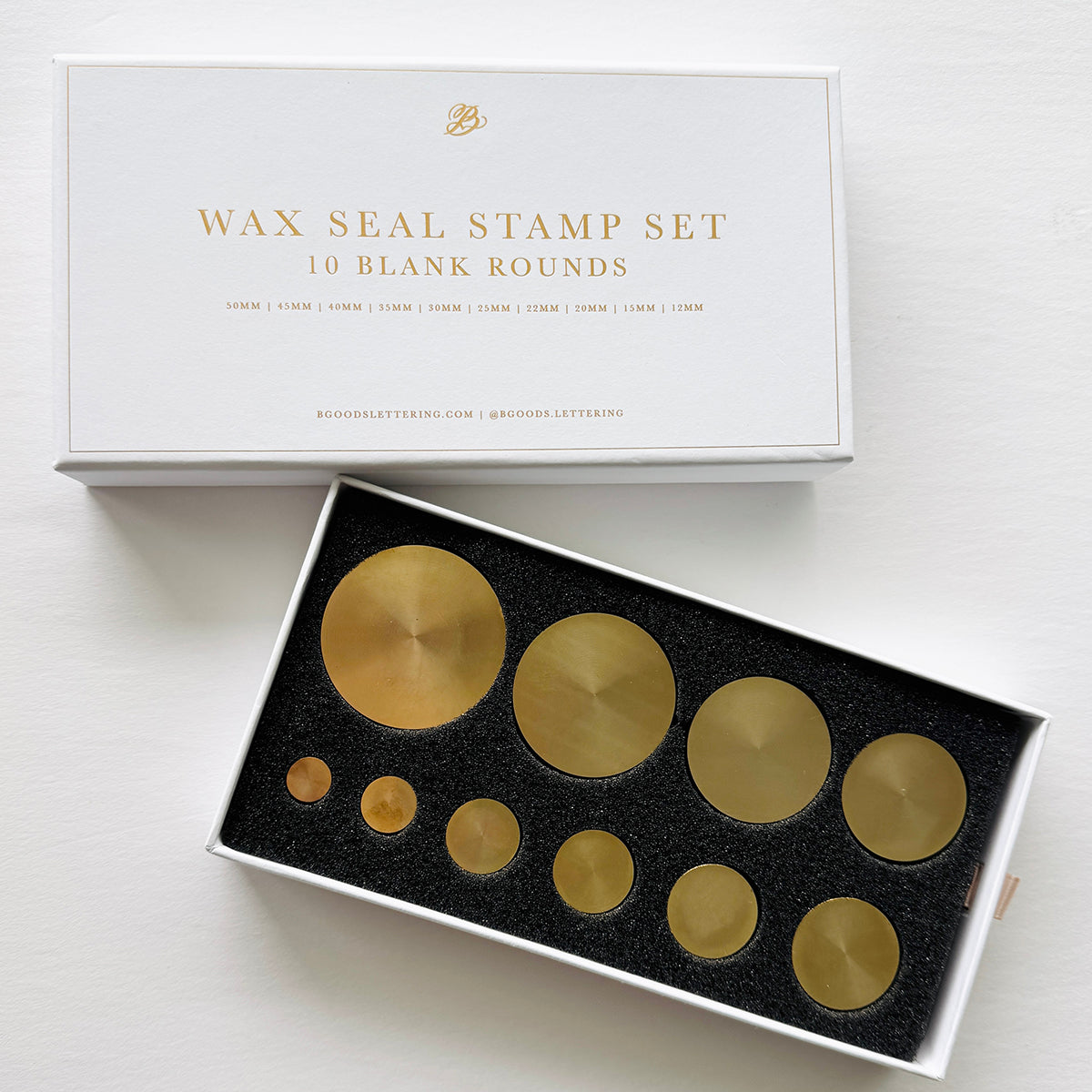 10 Blank Rounds Wax Seal Stamp Set