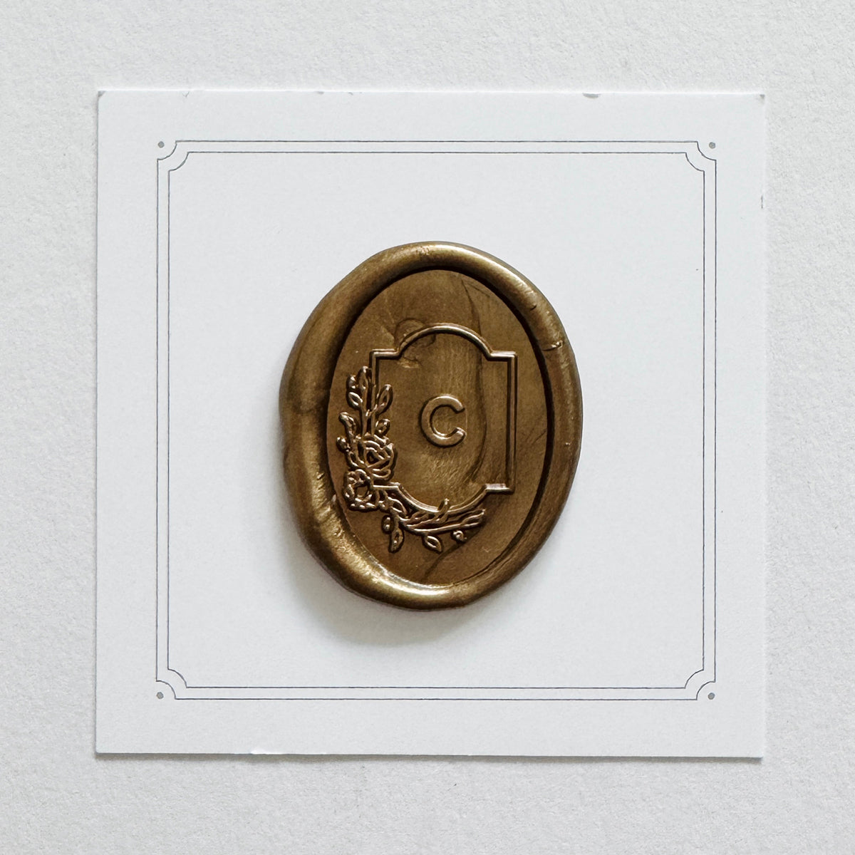 Initial Floral Frame Wax Seal Stamp (A-Z)