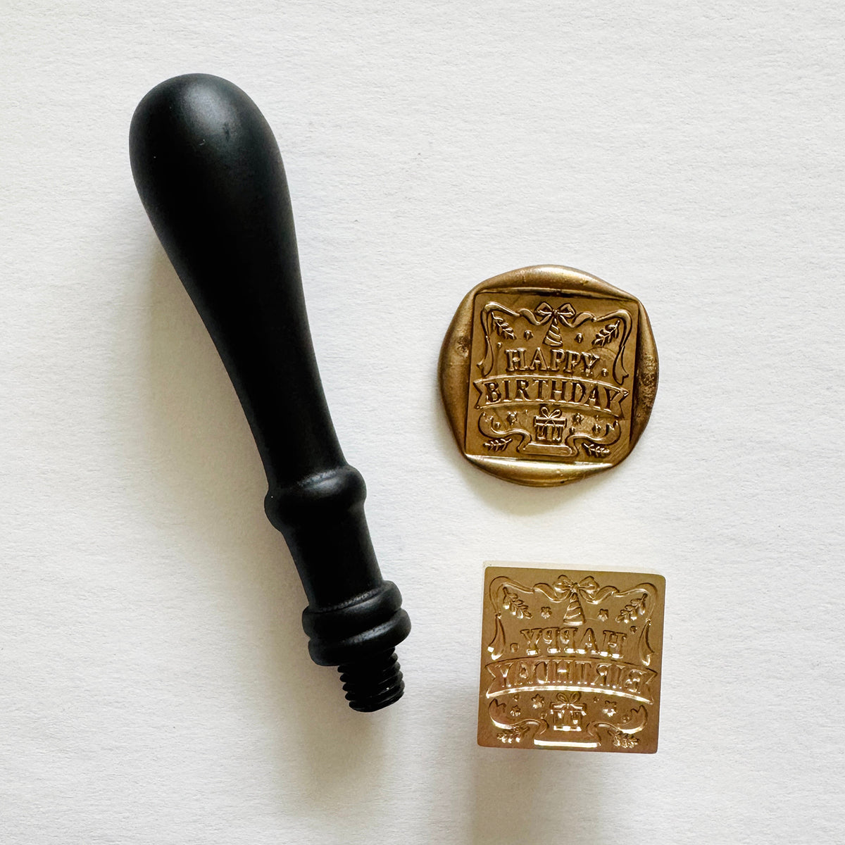 Happy Birthday Square Wax Stamp