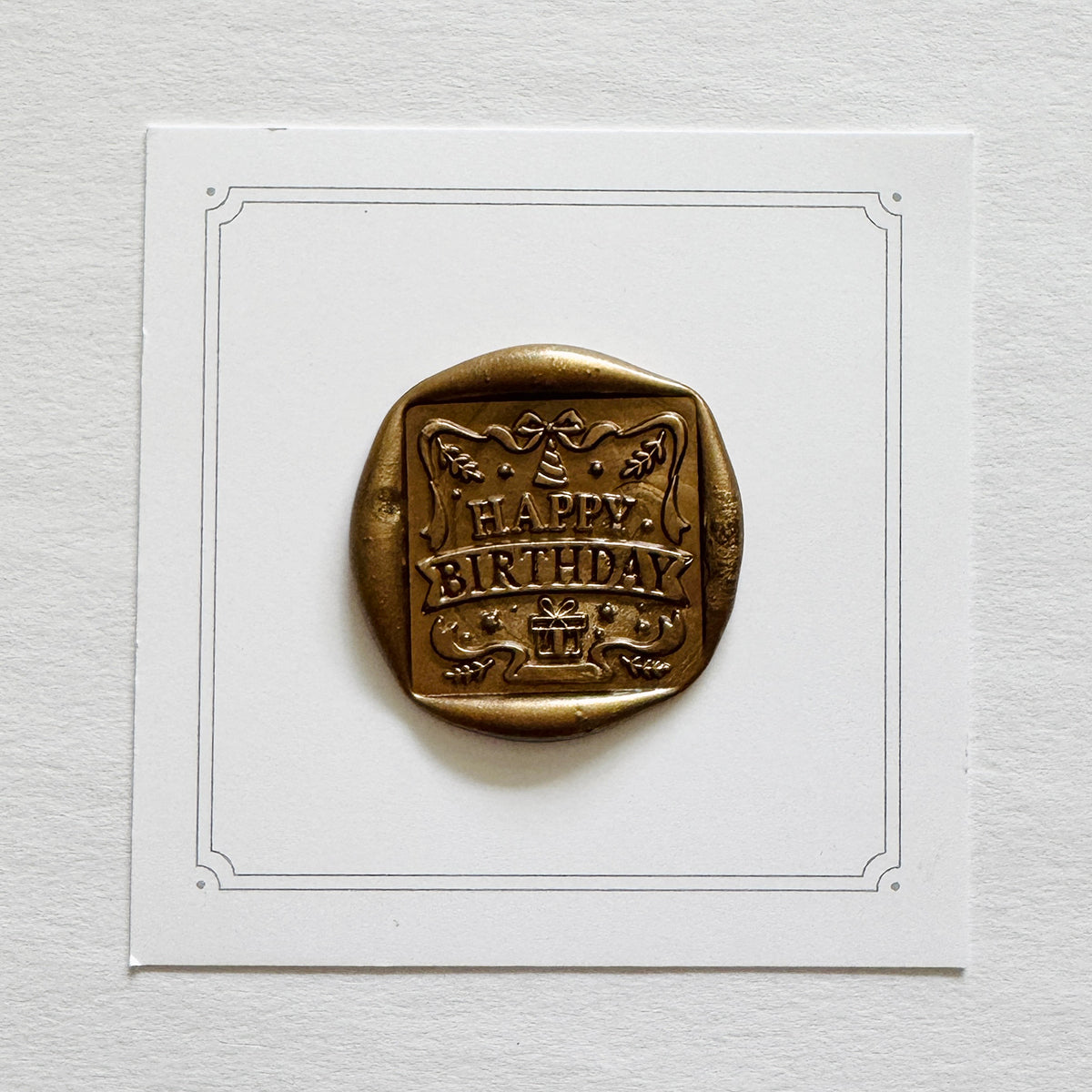 Happy Birthday Square Wax Stamp