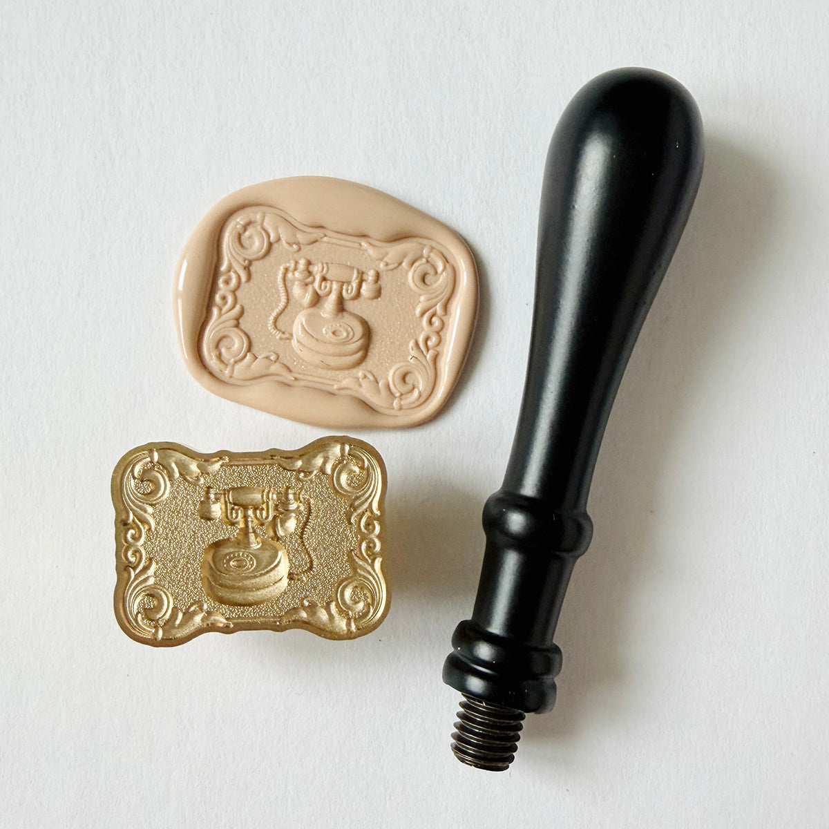 Framed Telephone Wax Stamp 3-D