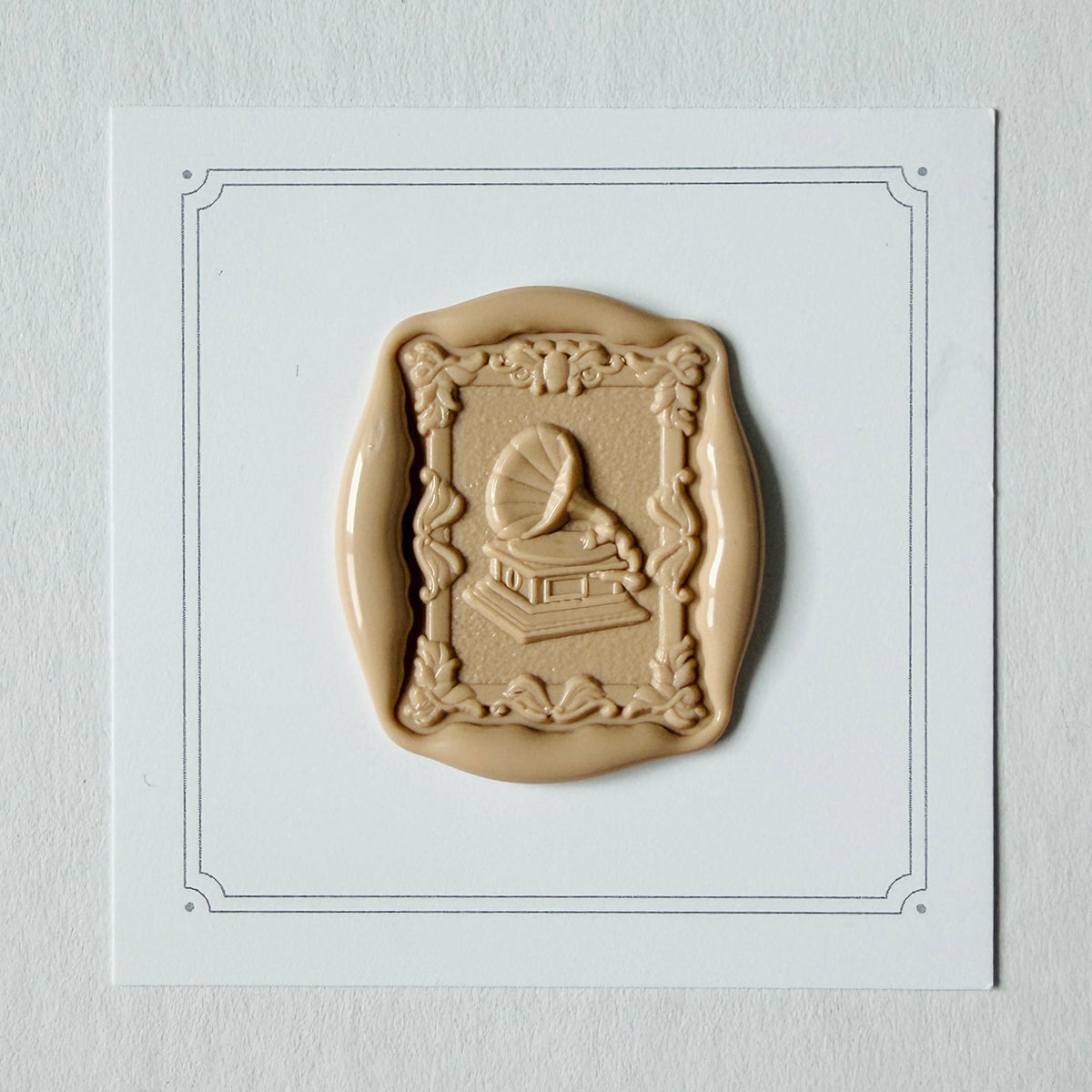 Framed Gramophone Wax Seal Stamp 3-D