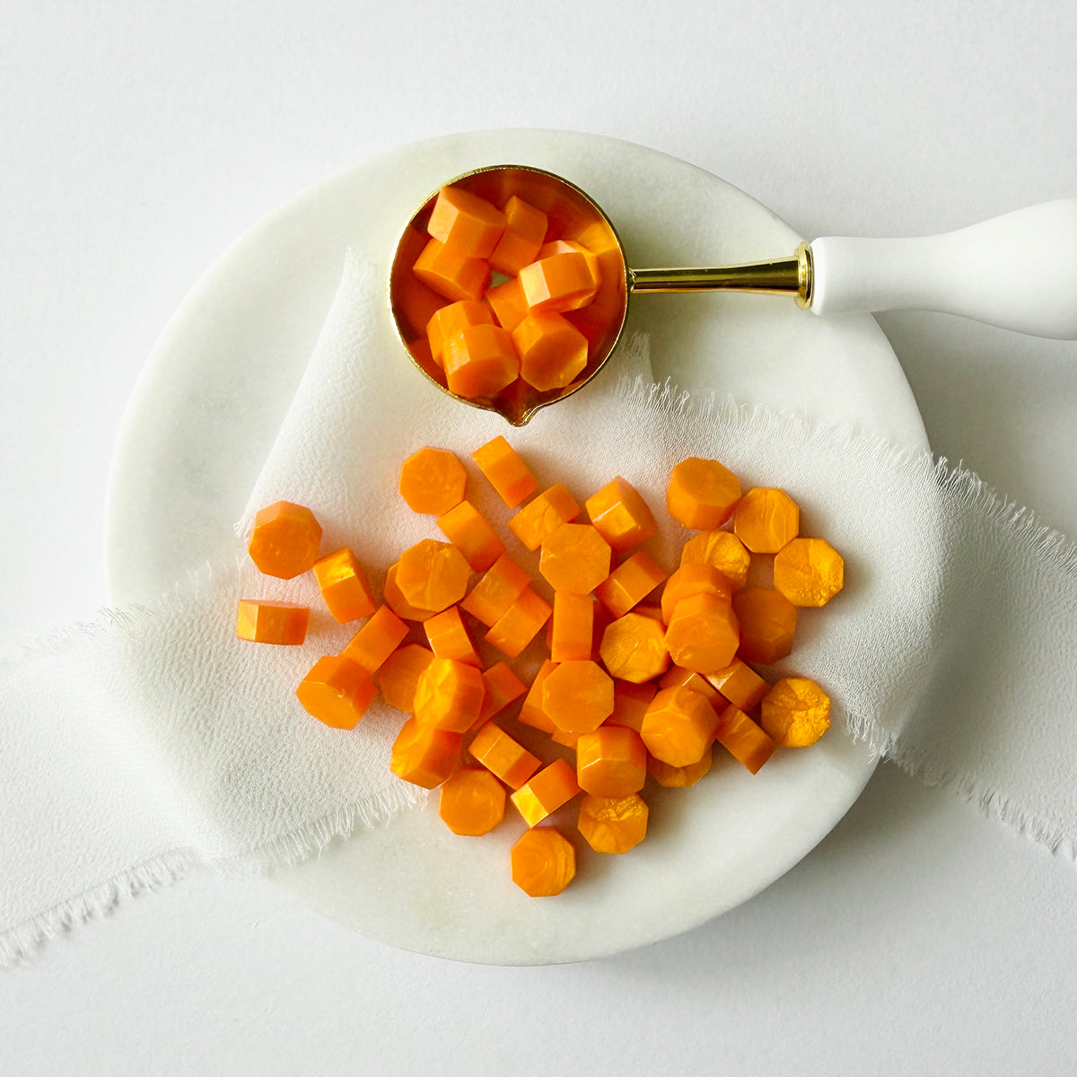 Metallic Orange Sealing Wax Beads