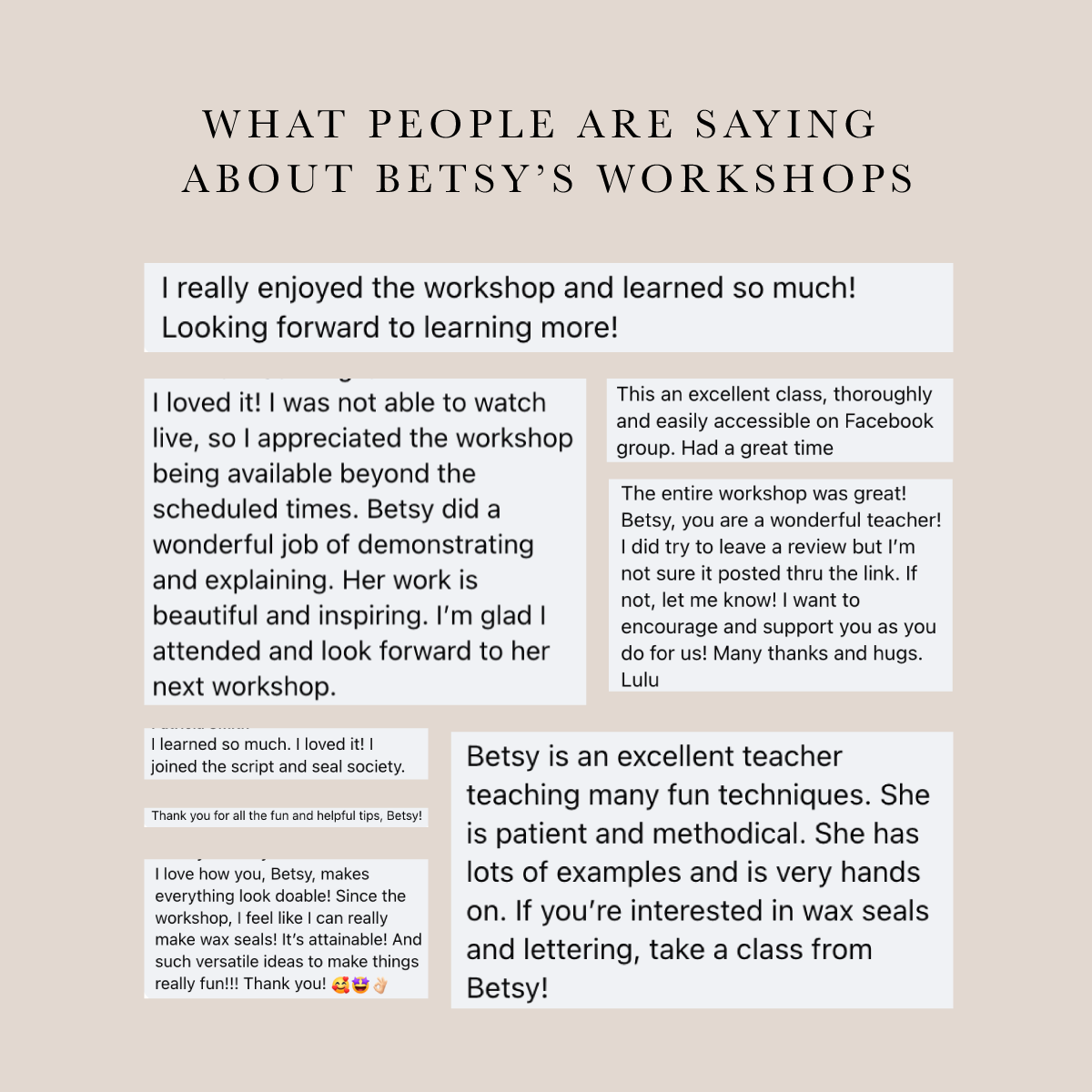 The Spring Script & Seal Workshop Week | April 6-9