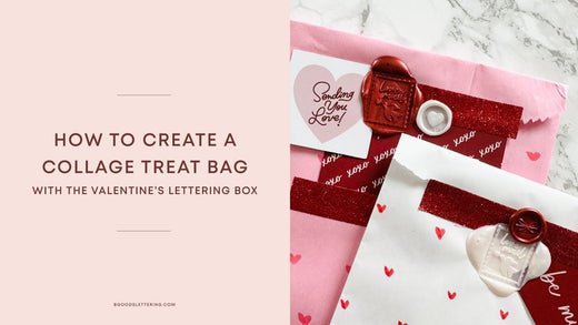 How to create a collage on a Valentine's treat bag