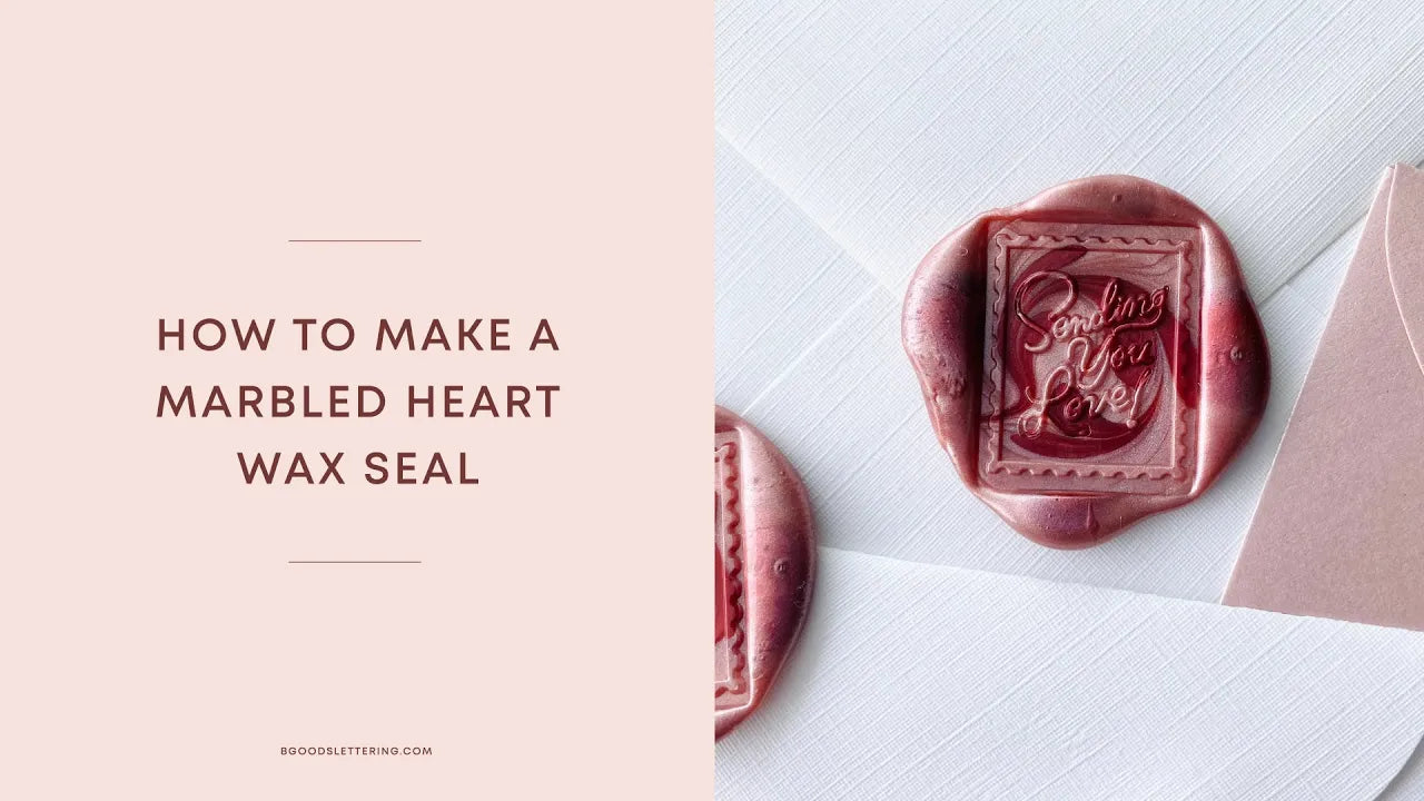 How to make marbled heart wax seals