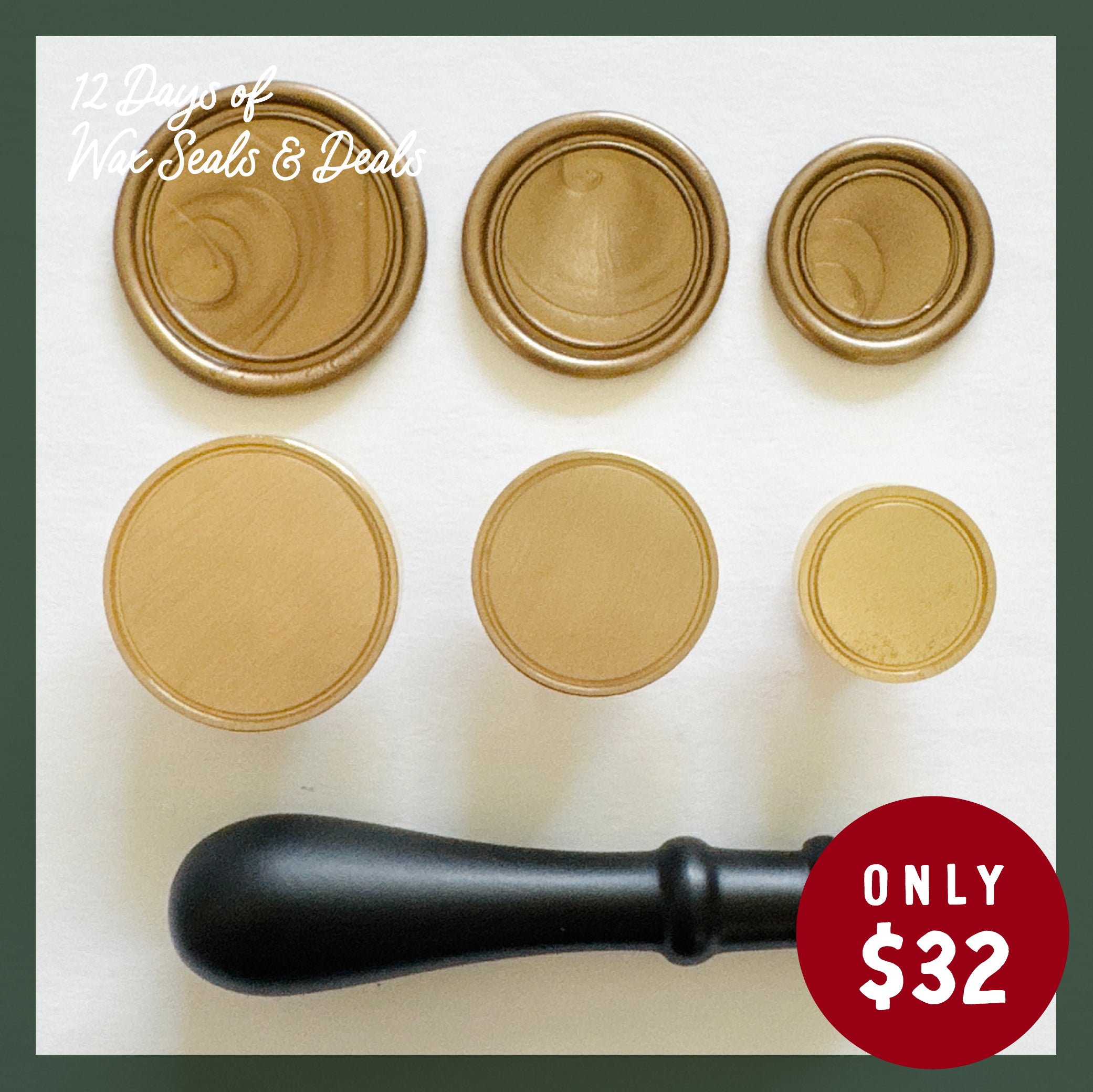 Classic Border Blank Wax Seal Stamp Set (Set of 3)