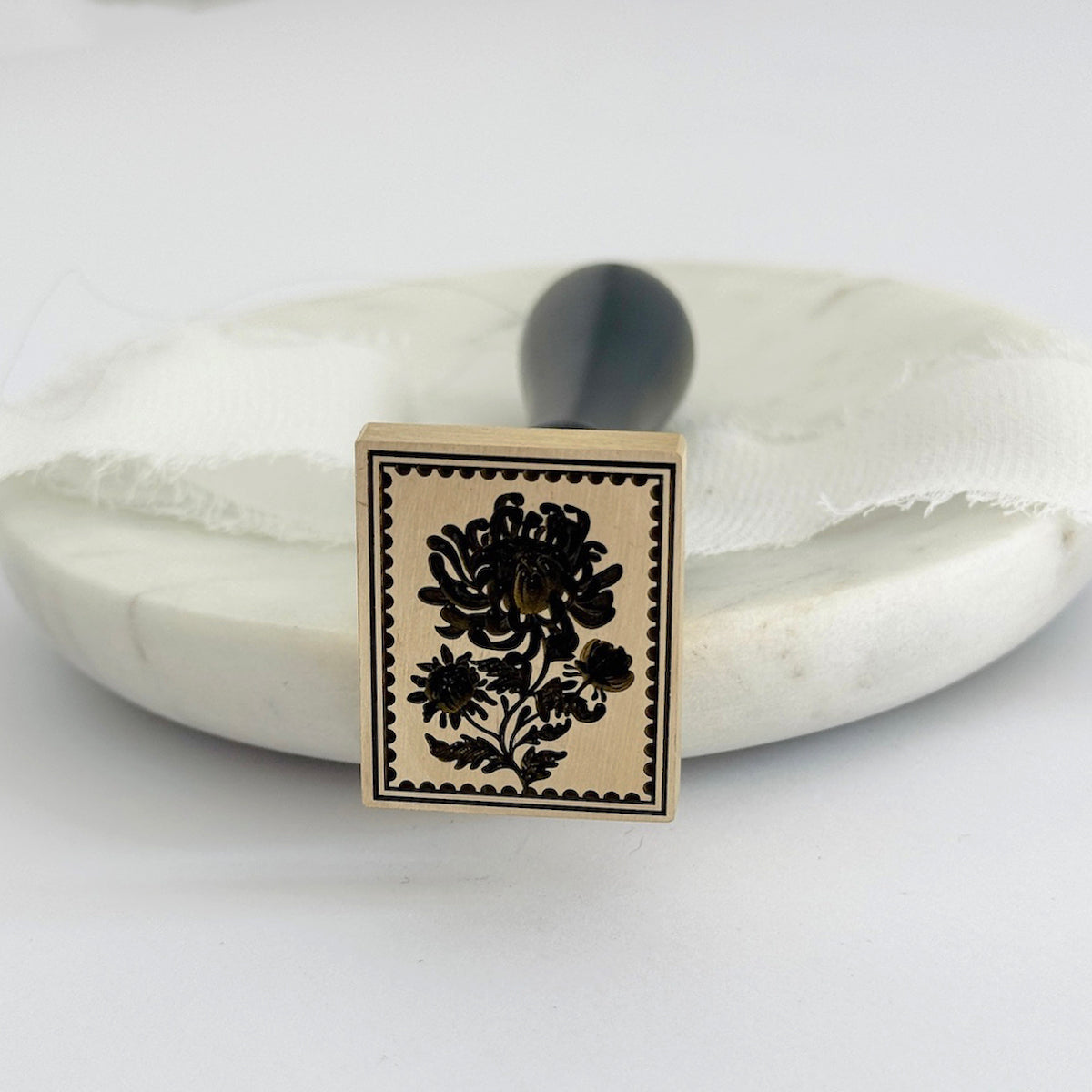 Chrysanthemum Postage Wax Stamp 3-D