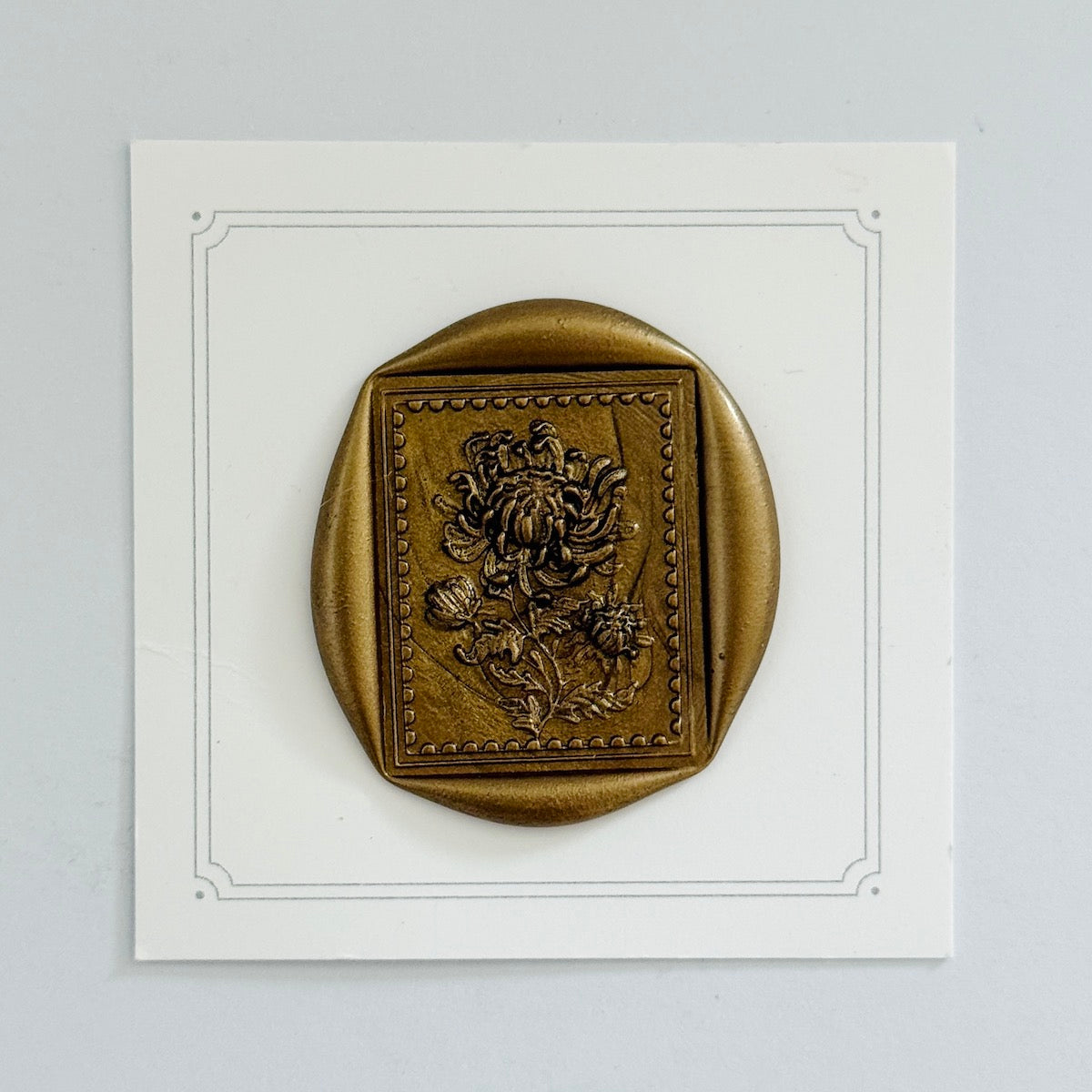 Chrysanthemum Postage Wax Stamp 3-D
