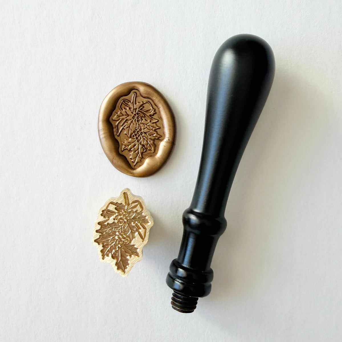 Mini Holly Greenery Wax Seal Stamp