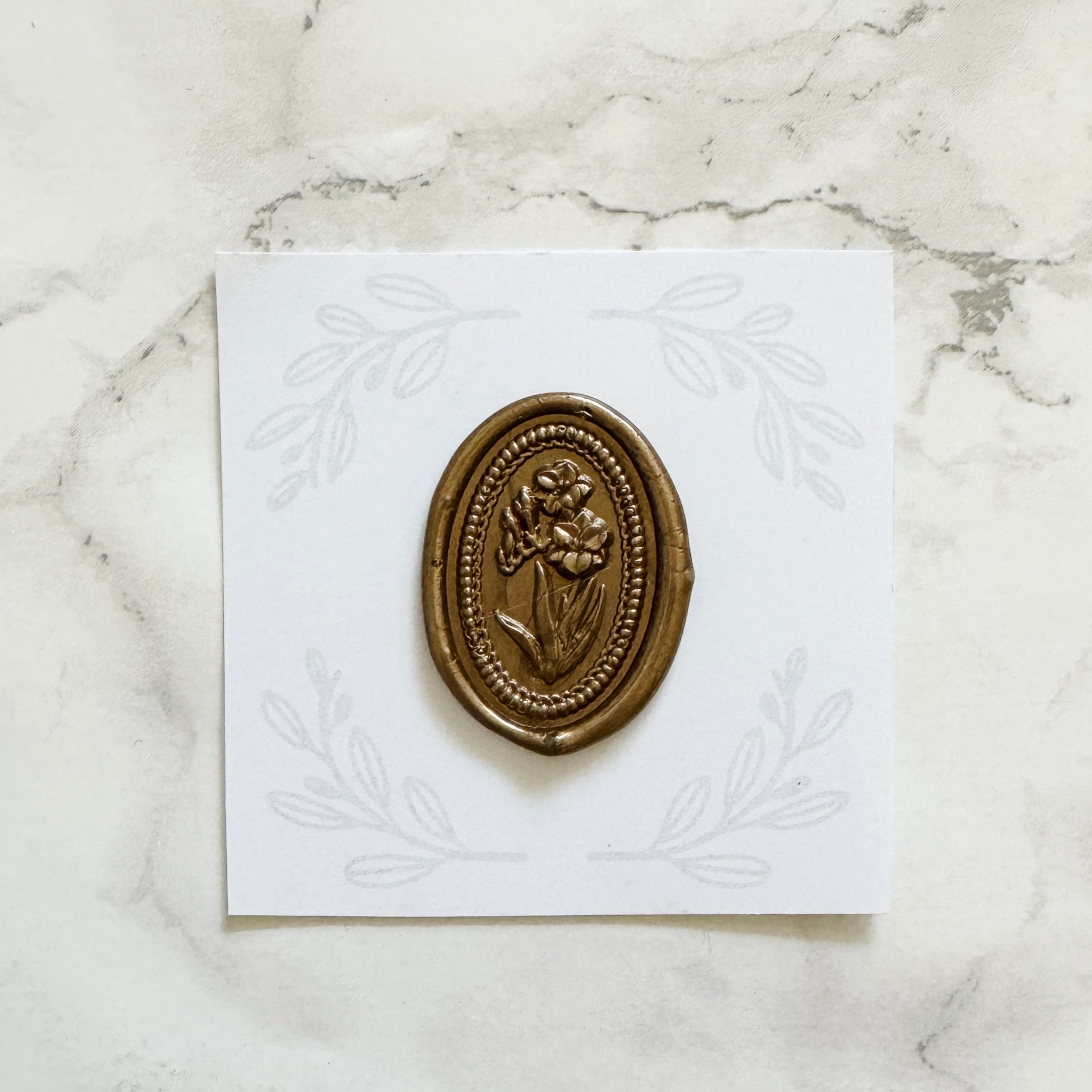 Oval Darling Daylilies Wax Seal Stamp