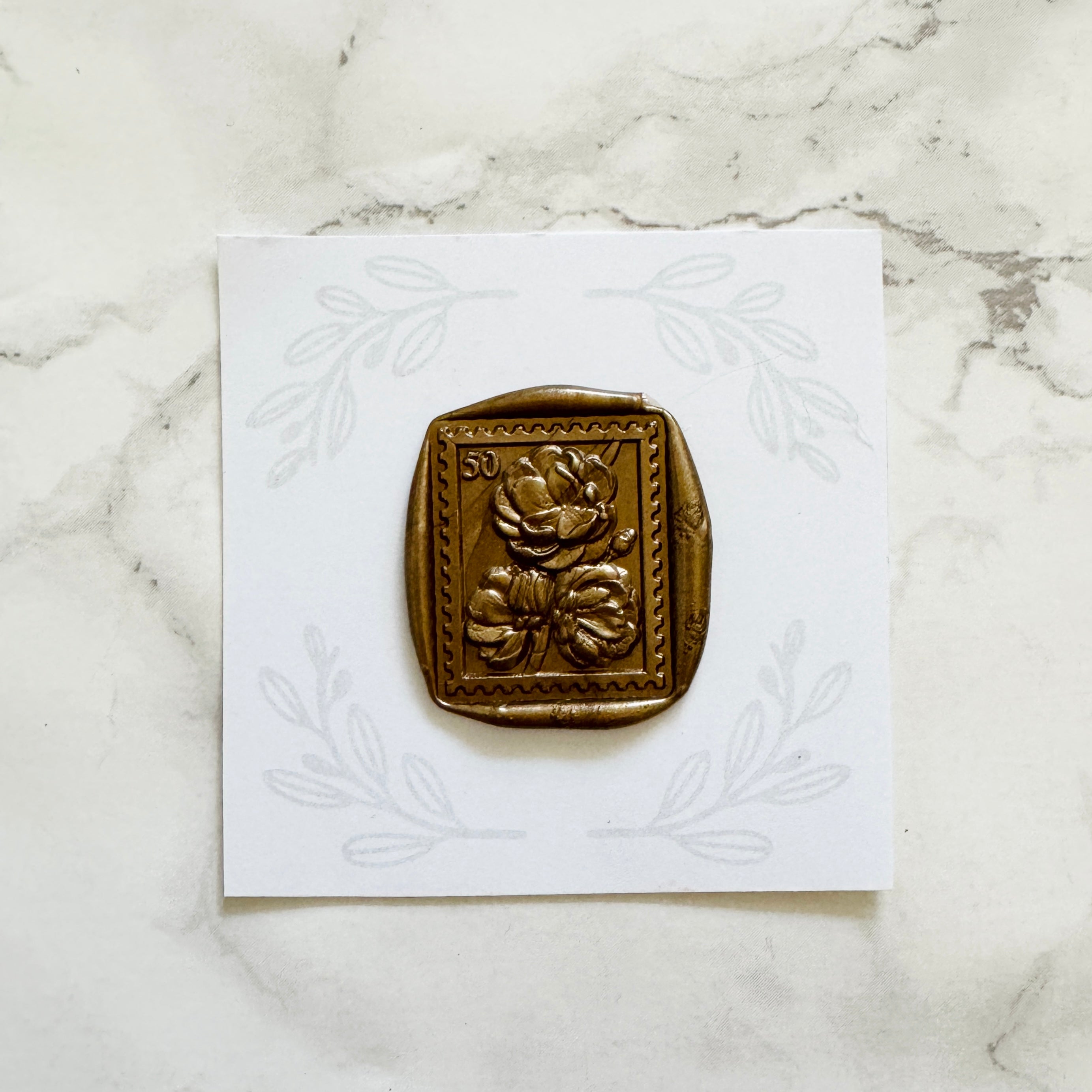 Postage Cherry Blossom Stamp Wax Seal (3D)