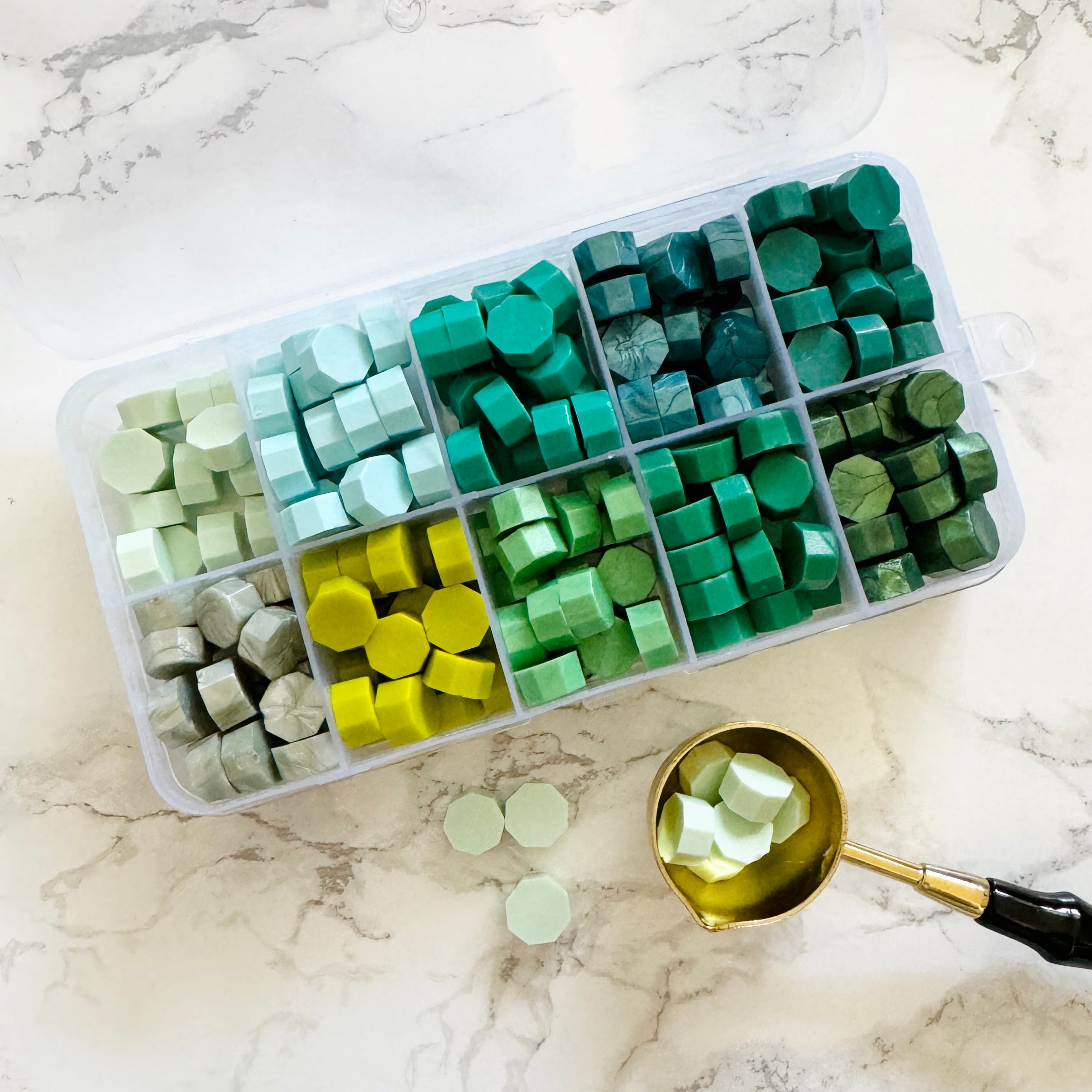 Green Sealing Wax Bead Set - 10 Colors