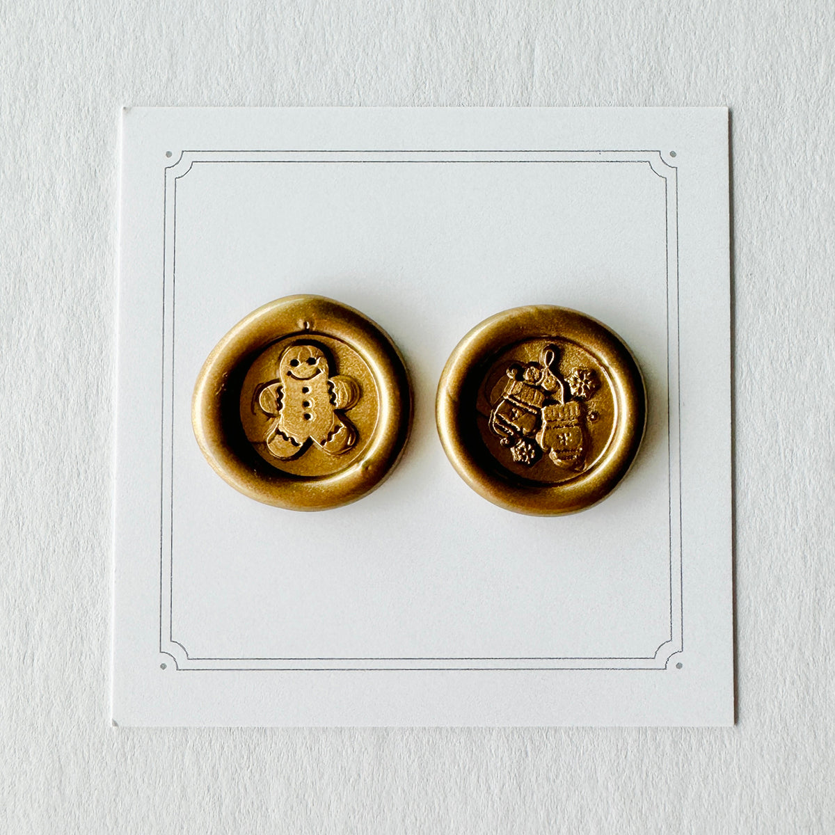 Mini Gingerbread Man & Mittens Wax Seal Stamp