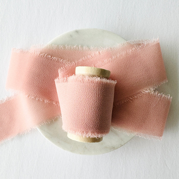 Cryptorf Ribbon Pink Rose Chiffon Ribbon