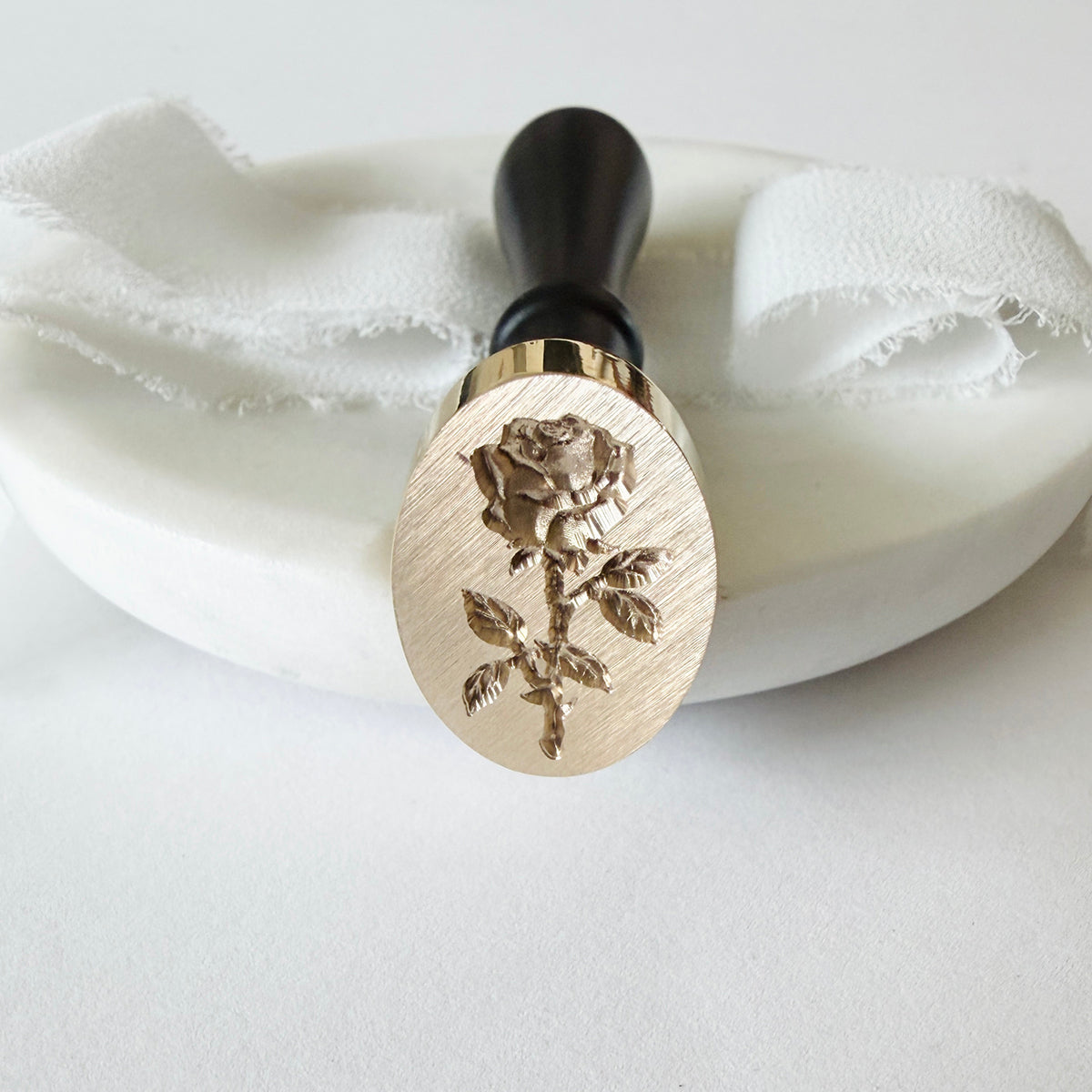 Single Rose Oval Wax Seal Stamp 3-D