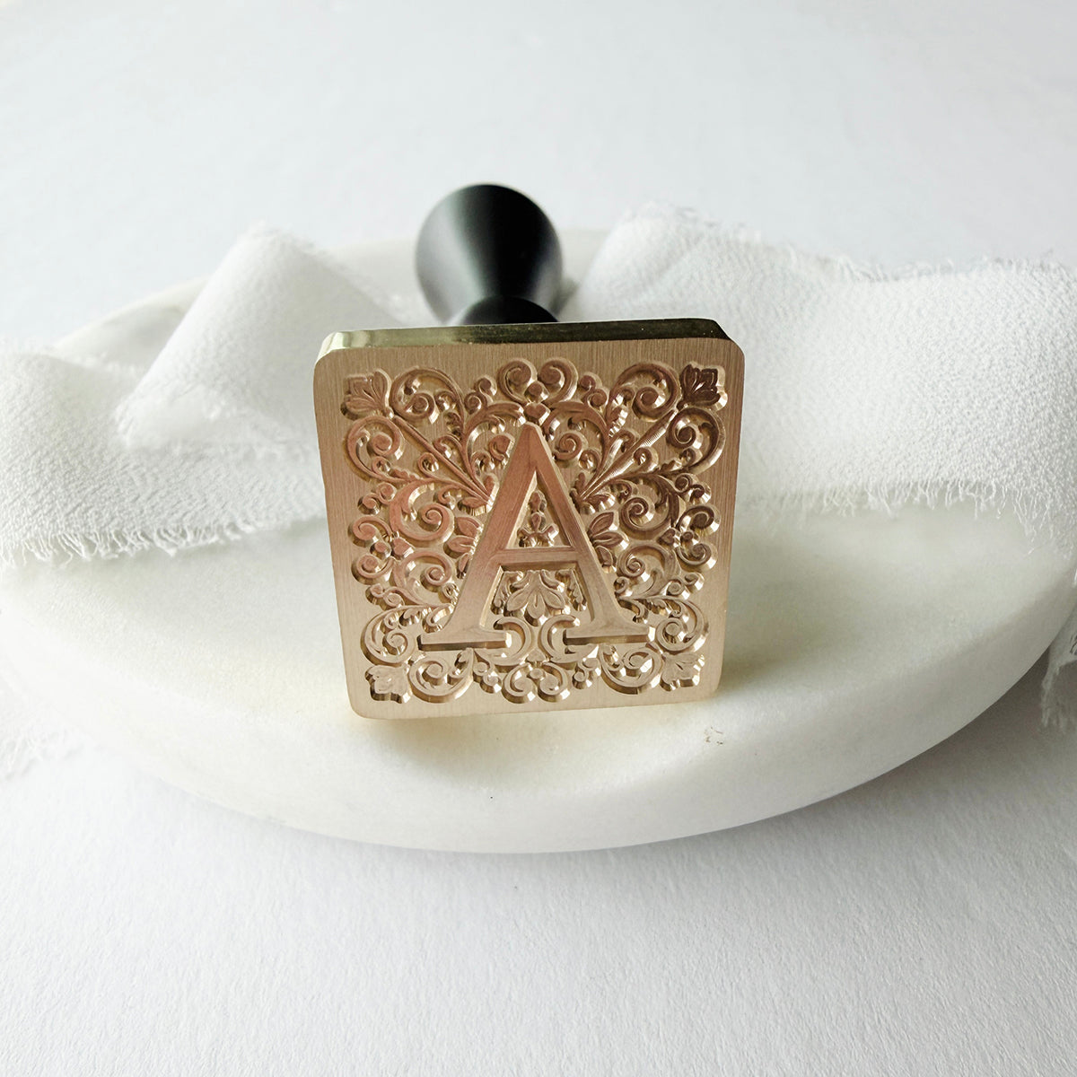 Initial Elegant Square Wax Seal Stamp (A-Z)