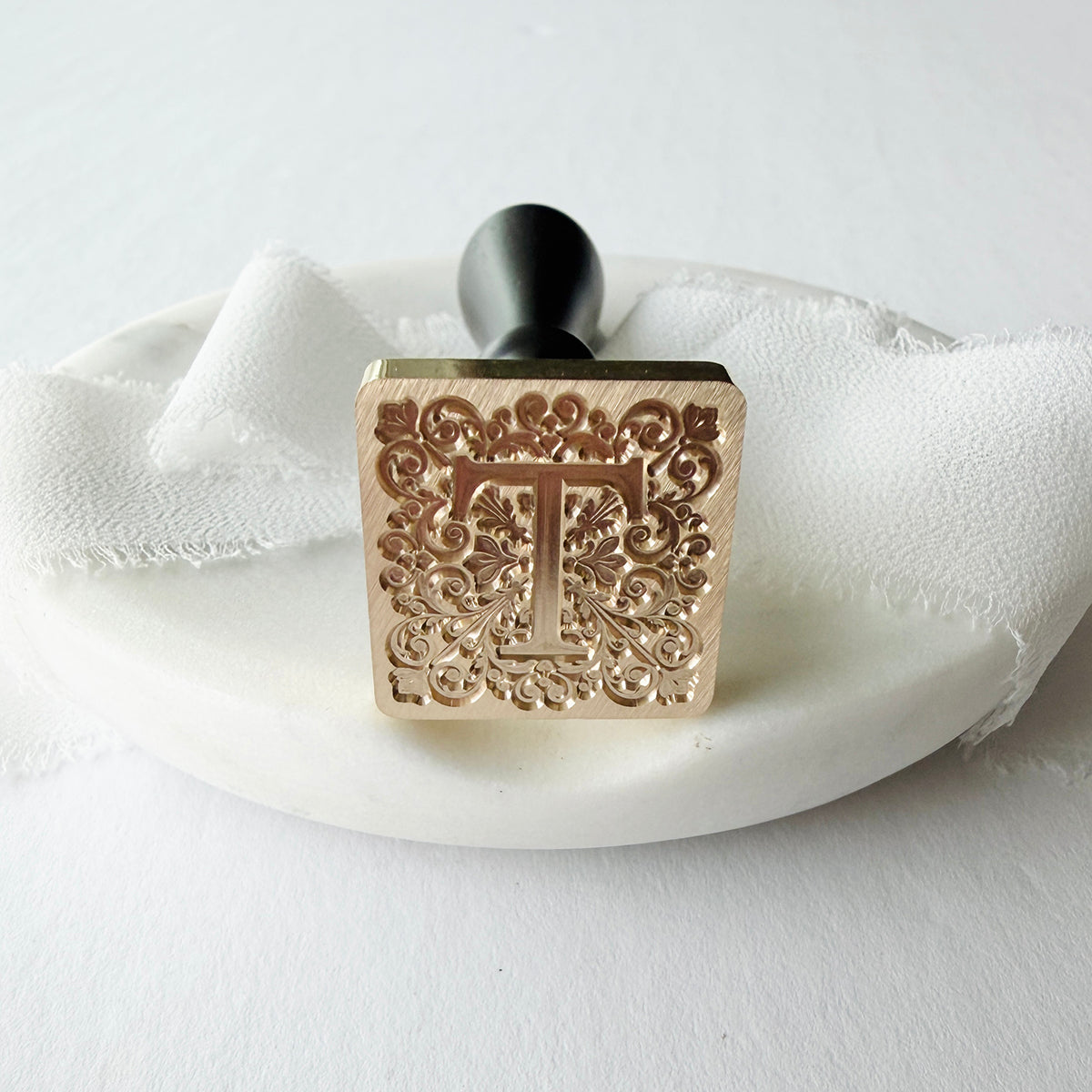 Initial Elegant Square Wax Seal Stamp (A-Z)