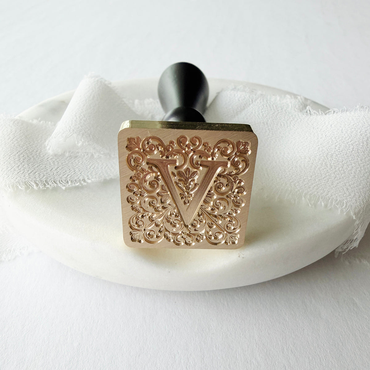 Initial Elegant Square Wax Seal Stamp (A-Z)