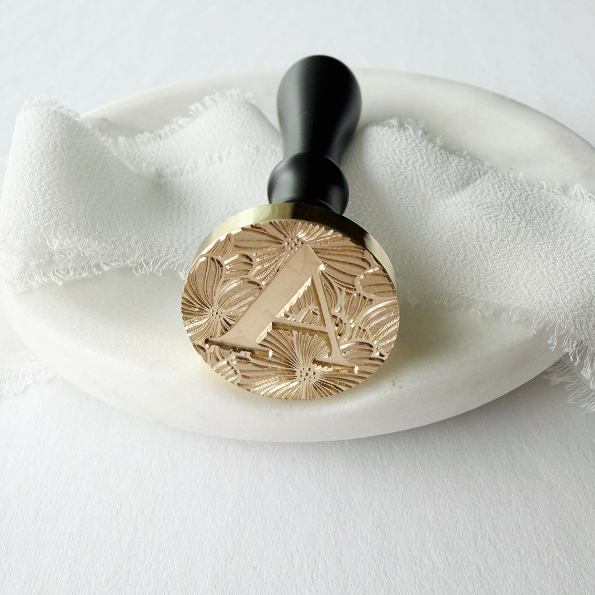 Initial Floral Serif Wax Seal Stamp (A-Z)