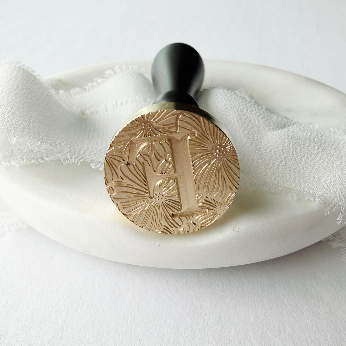 Initial Floral Serif Wax Seal Stamp (A-Z)