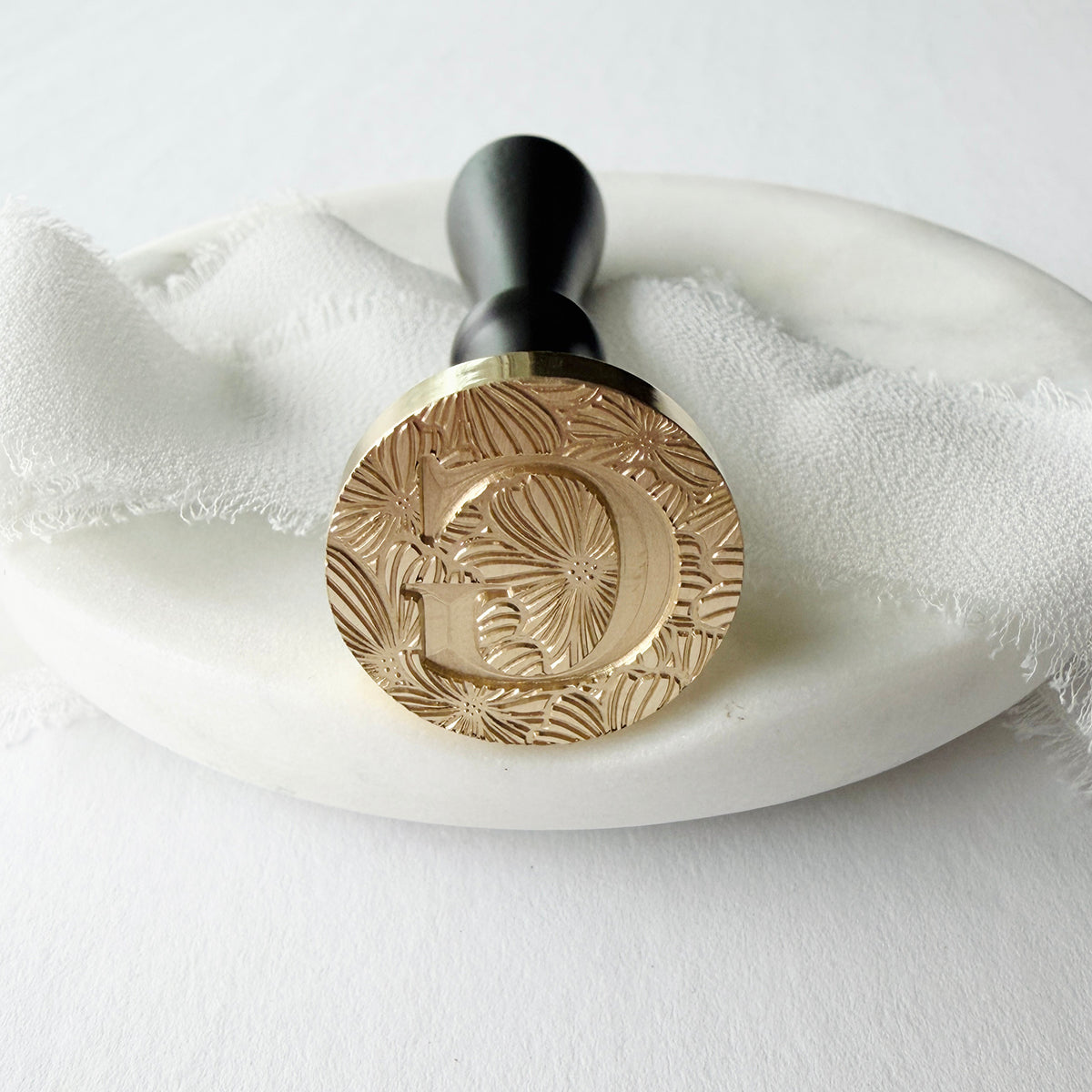 Initial Floral Serif Wax Seal Stamp (A-Z)