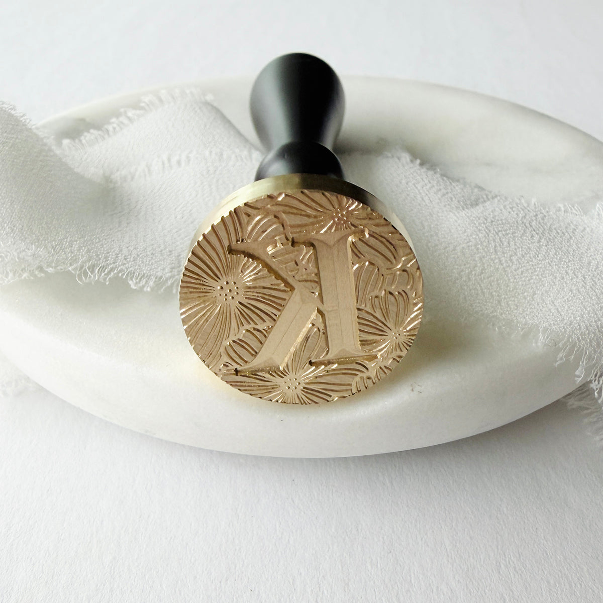 Initial Floral Serif Wax Seal Stamp (A-Z)