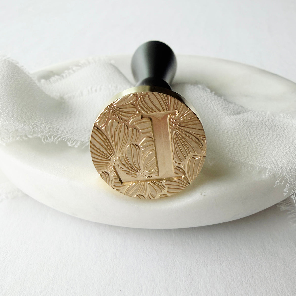 Initial Floral Serif Wax Seal Stamp (A-Z)