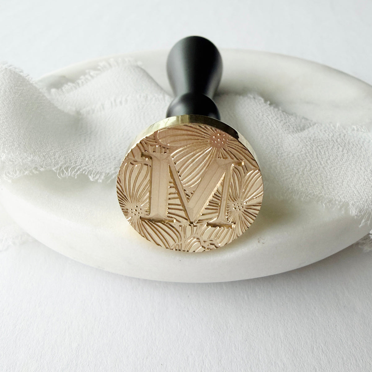 Initial Floral Serif Wax Seal Stamp (A-Z)