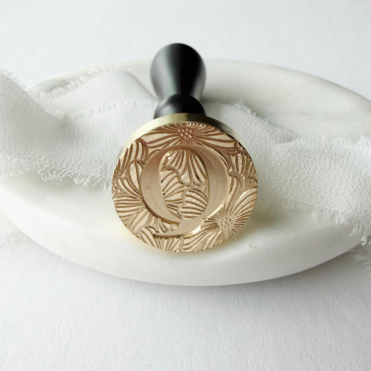 Initial Floral Serif Wax Seal Stamp (A-Z)