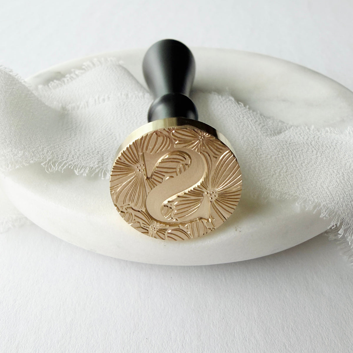 Initial Floral Serif Wax Seal Stamp (A-Z)