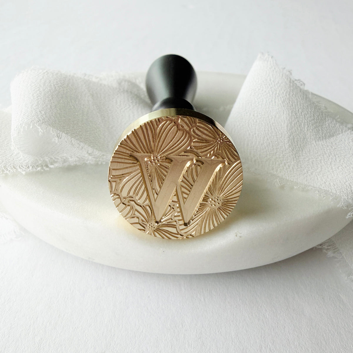 Initial Floral Serif Wax Seal Stamp (A-Z)