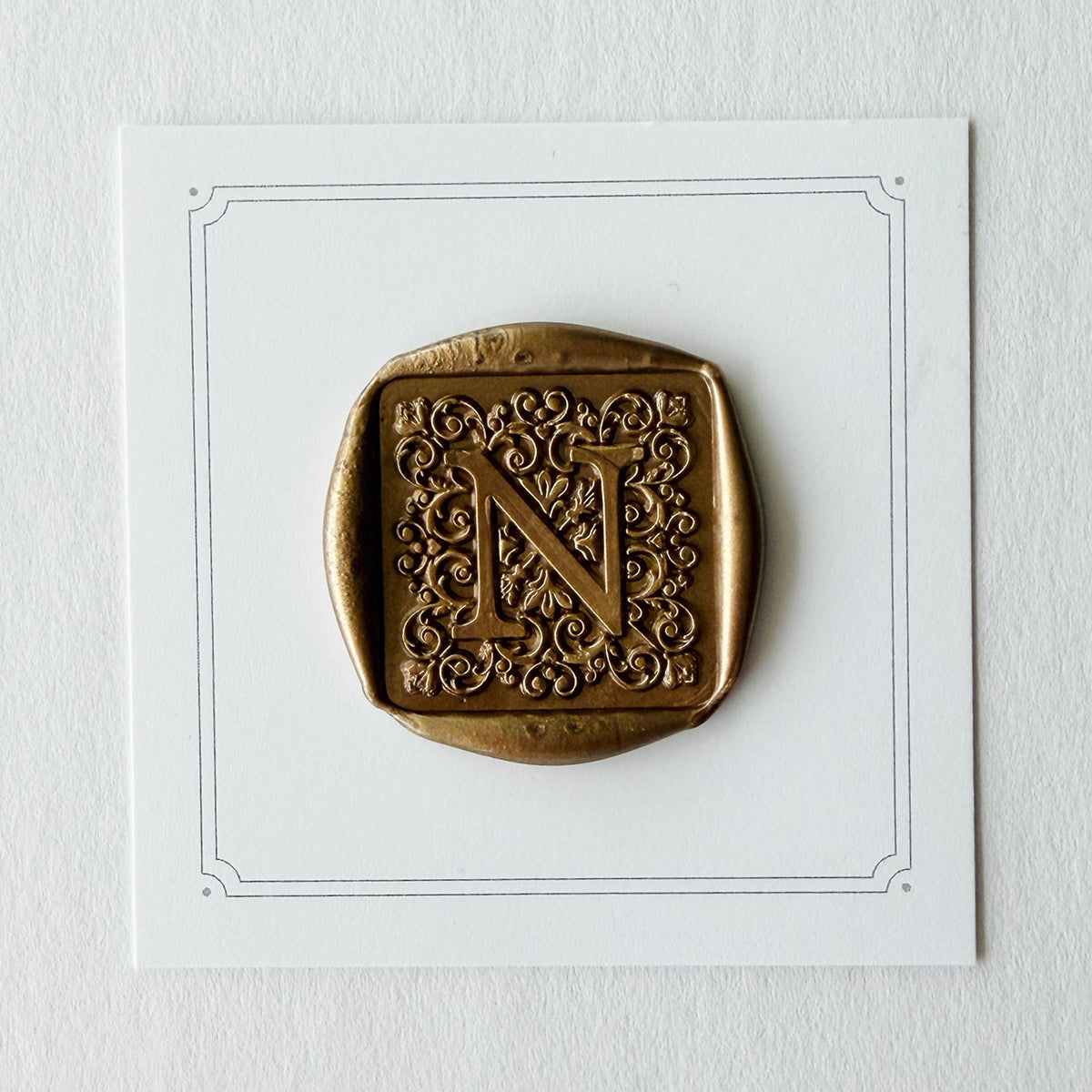 Initial Elegant Square Wax Seal Stamp (A-Z)