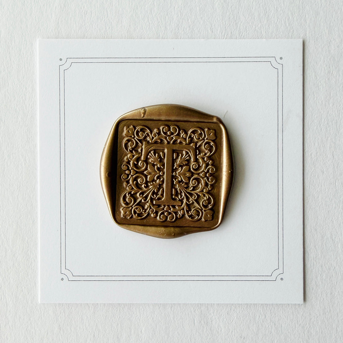 Initial Elegant Square Wax Seal Stamp (A-Z)