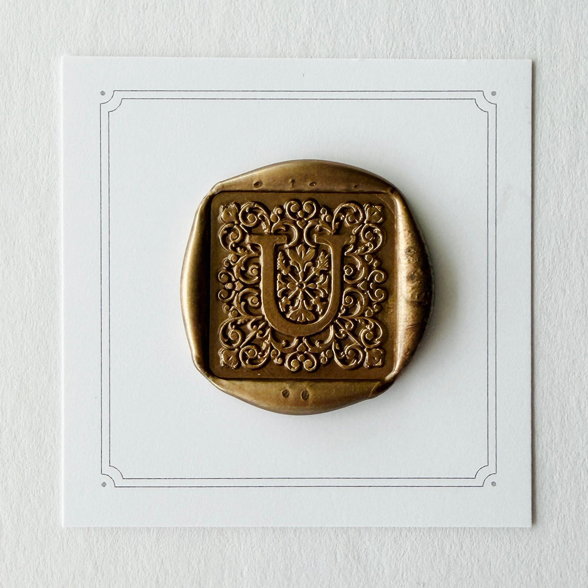Initial Elegant Square Wax Seal Stamp (A-Z)