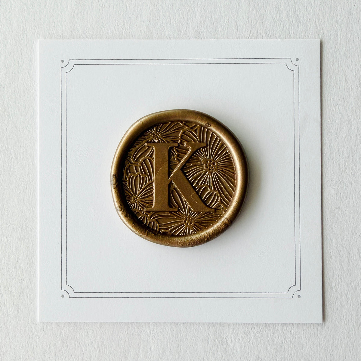 Initial Floral Serif Wax Seal Stamp (A-Z)