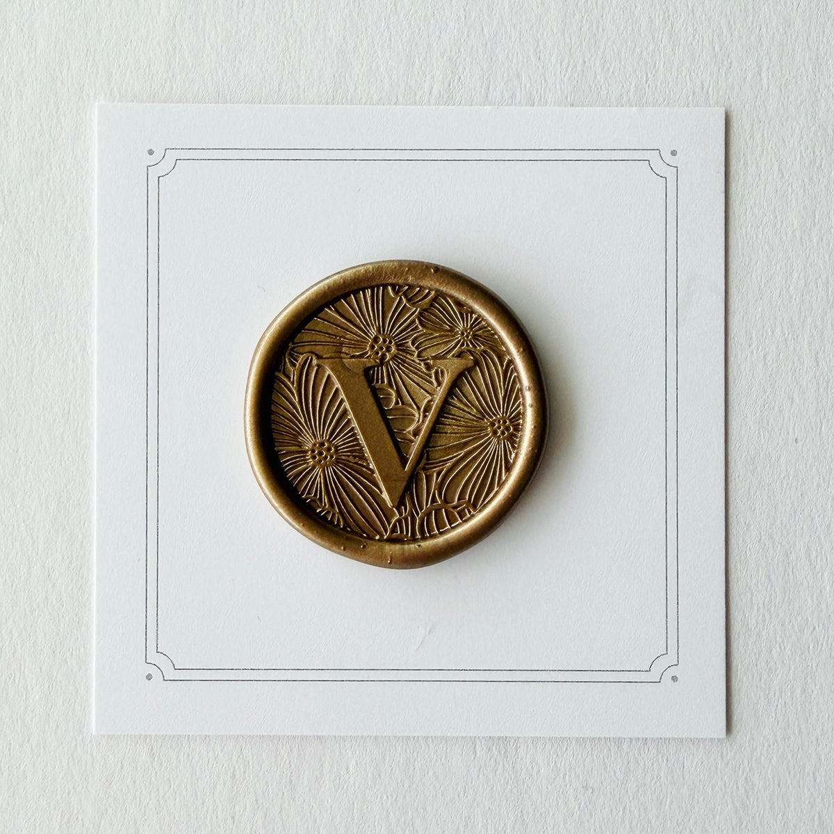 Initial Floral Serif Wax Seal Stamp (A-Z)