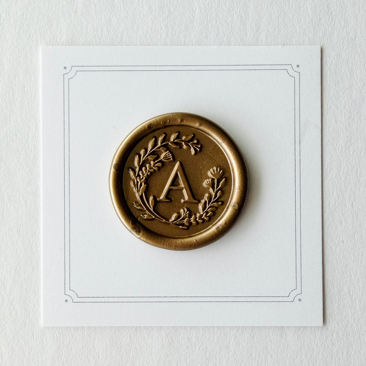 Initial Floral Wreath Round Wax Seal Stamp (A-Z)