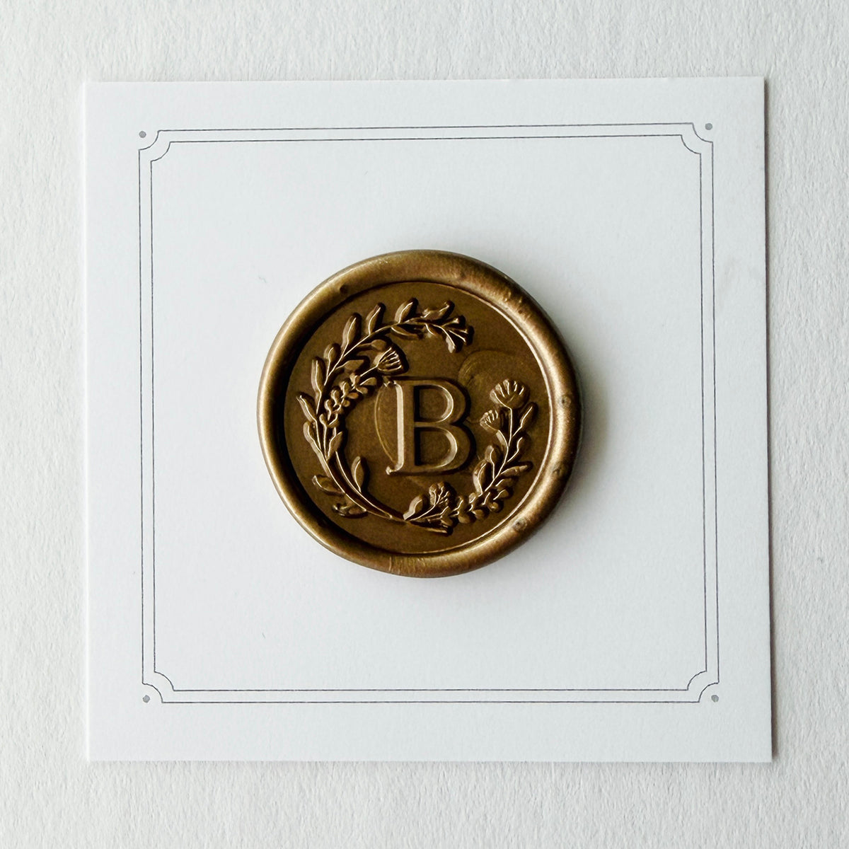 Initial Floral Wreath Round Wax Seal Stamp (A-Z)