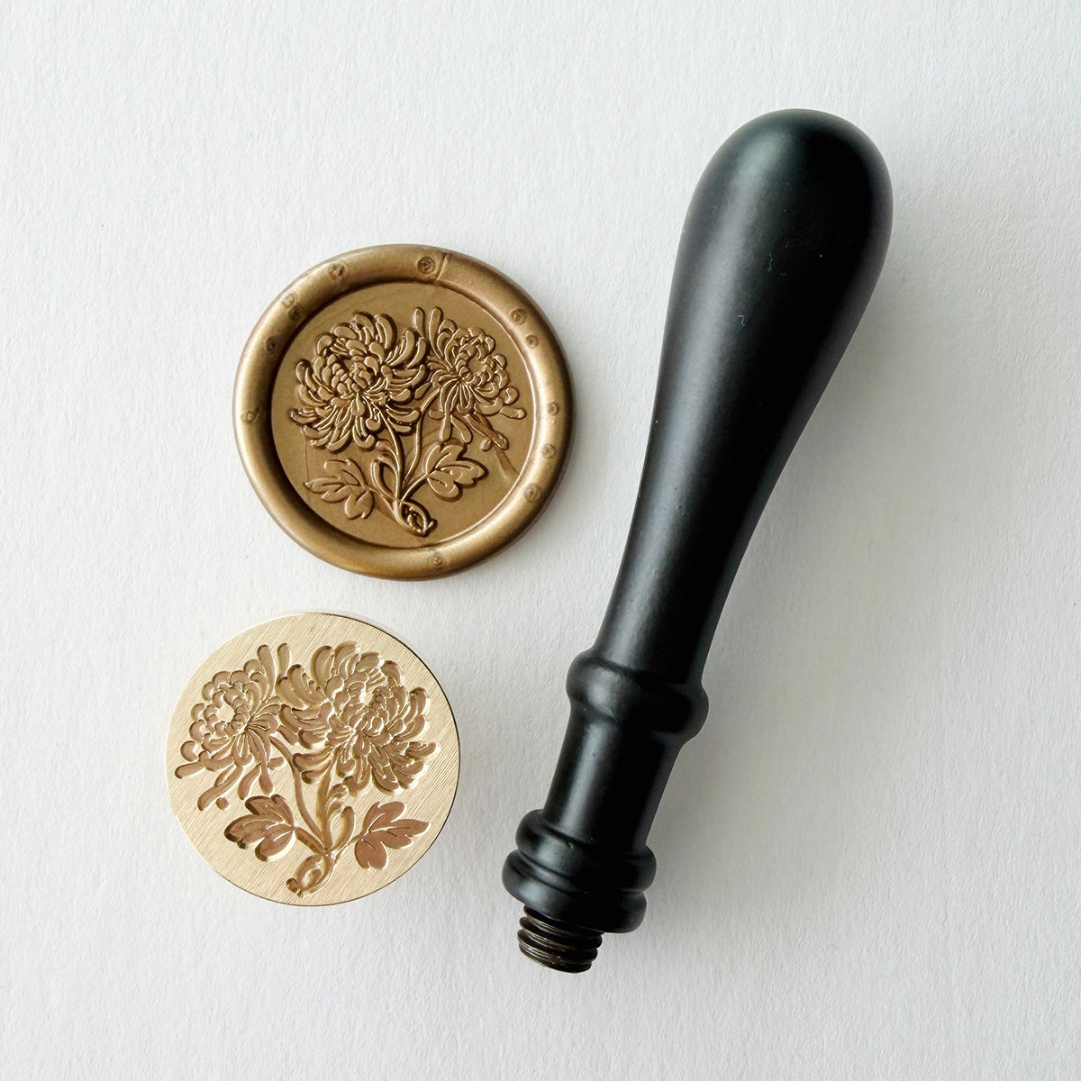 Twin Chrysanthemums Wax Seal Stamp