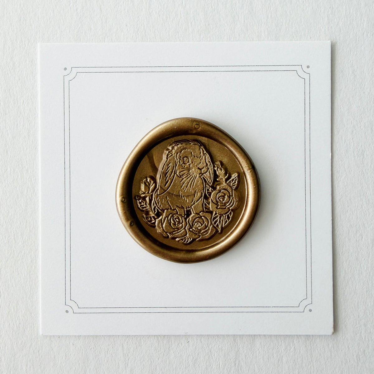Rabbit with Florals Wax Seal Stamp