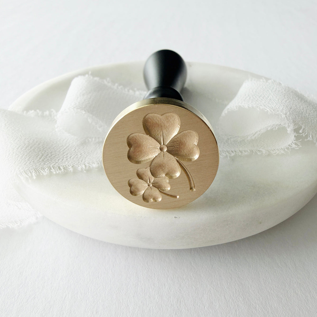 Lucky Four Leaf Clovers Wax Seal Stamp 3-D