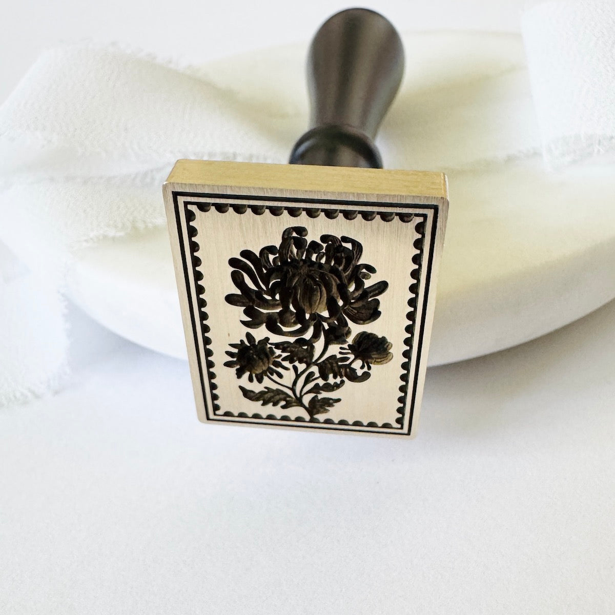 Chrysanthemum Postage Wax Stamp 3-D