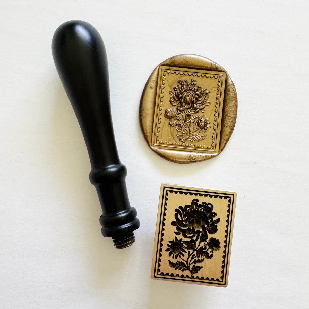 Chrysanthemum Postage Wax Stamp 3-D