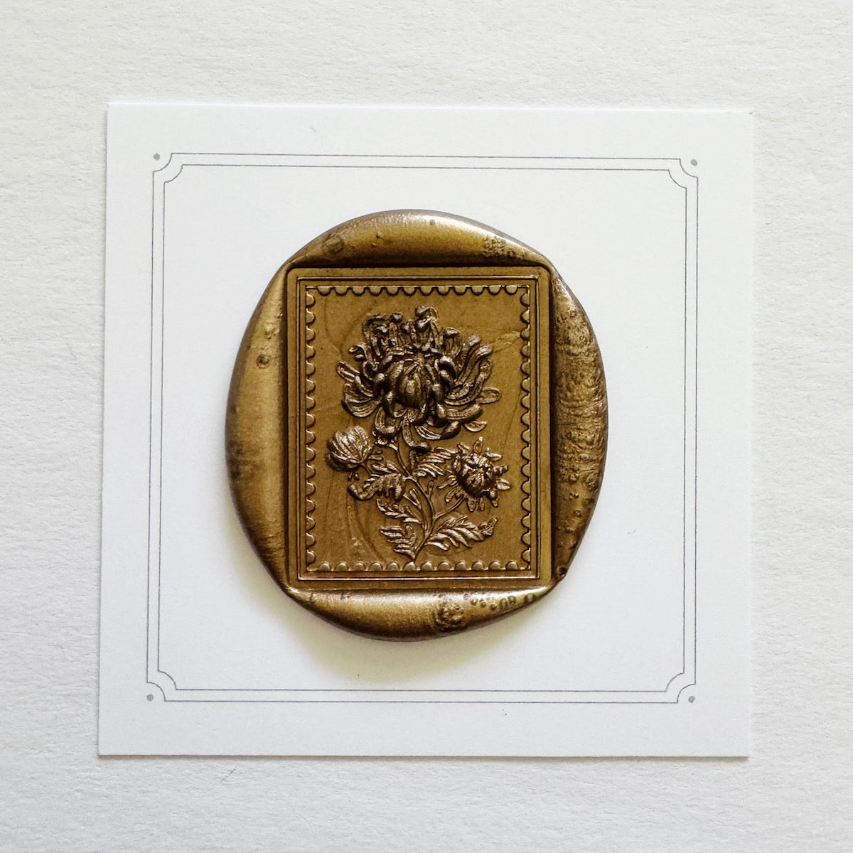 Chrysanthemum Postage Wax Stamp 3-D