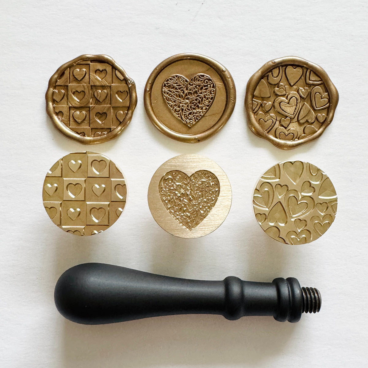 Hearts Wax Seal Stamp Set (Set of 3)