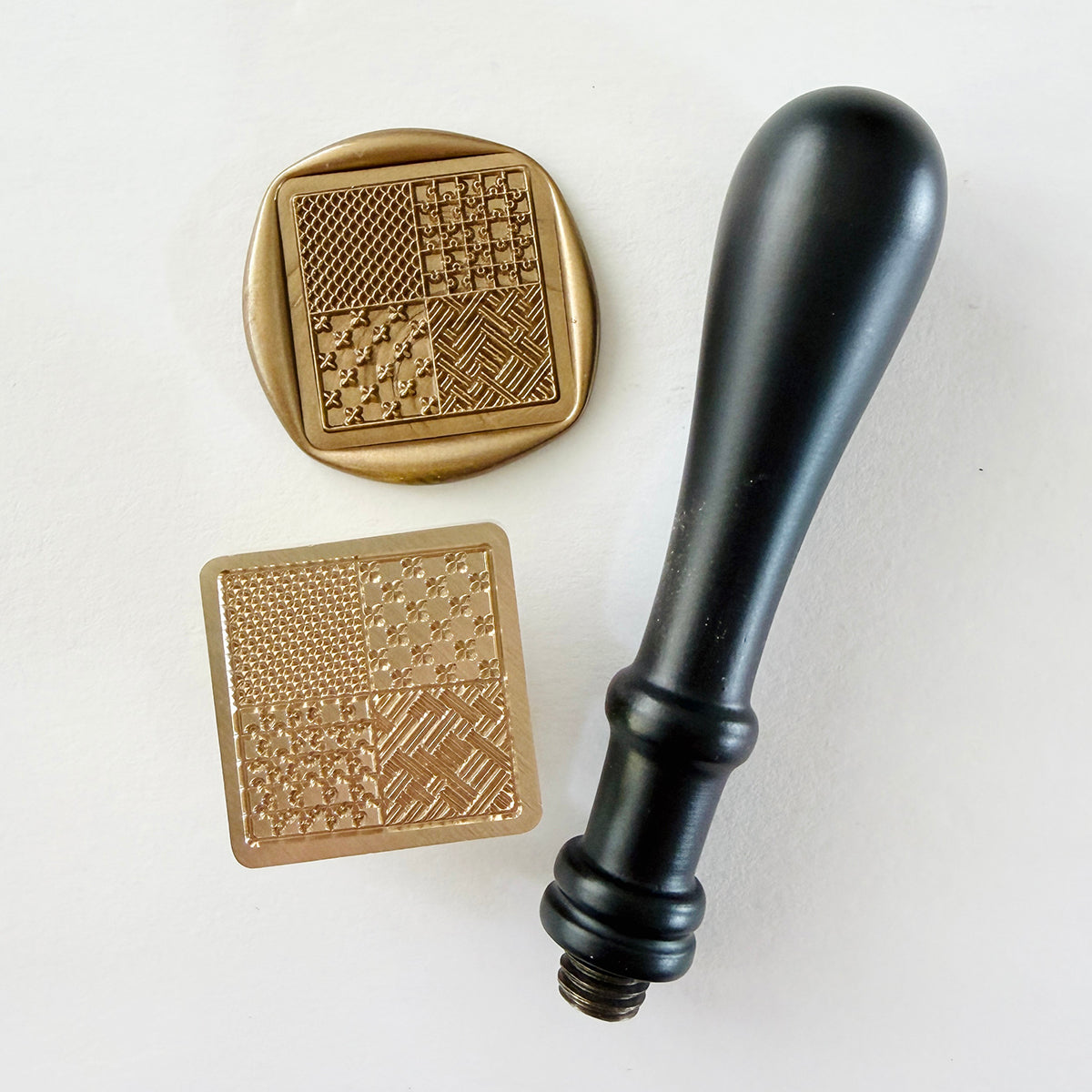 Quilt Grid Wax Seal Stamp