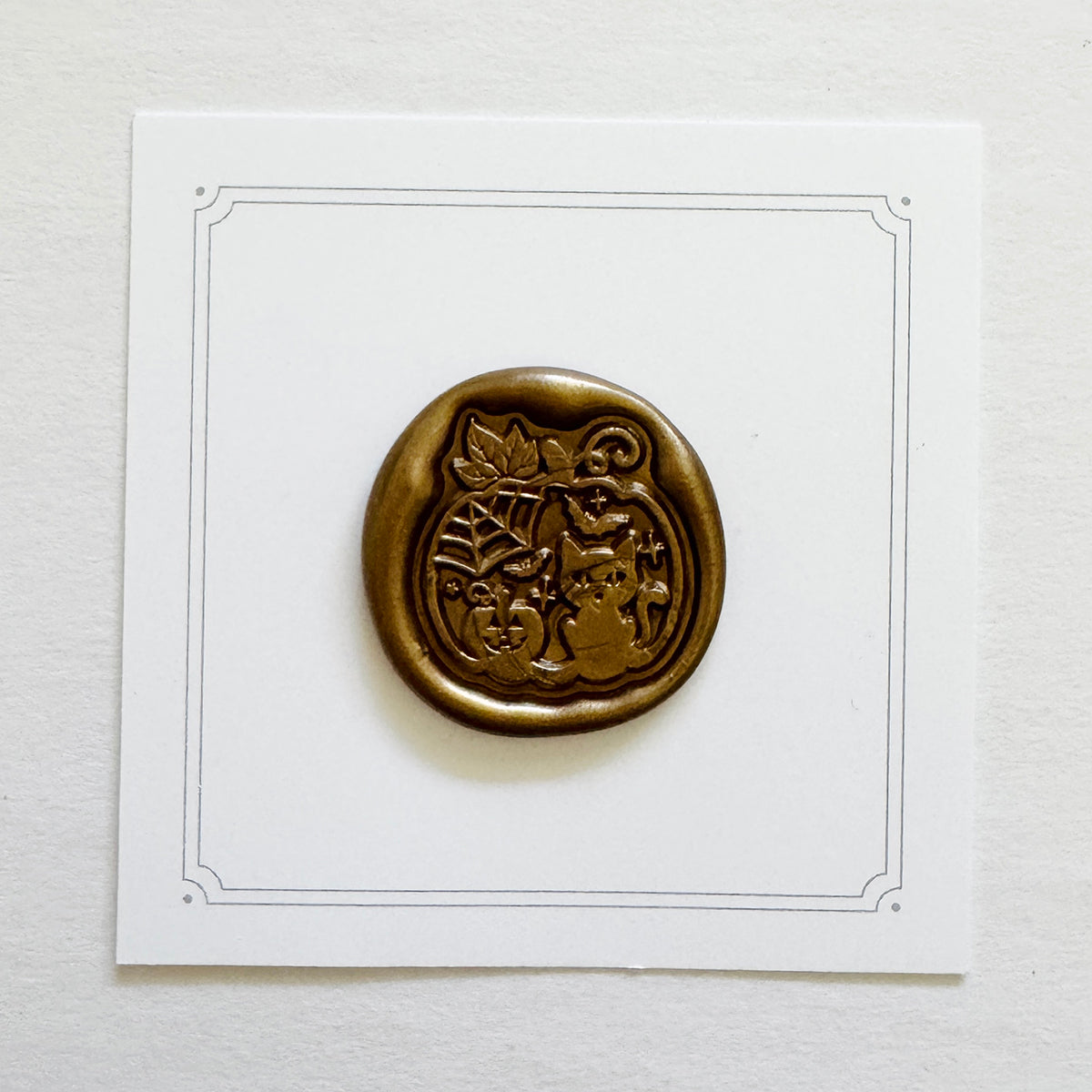 Mini Cat & Pumpkin Wax Stamp